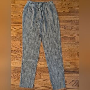 Eileen Fisher Women's High Rise Silk Grey Snake Print Pants  XS Pockets Tapered
